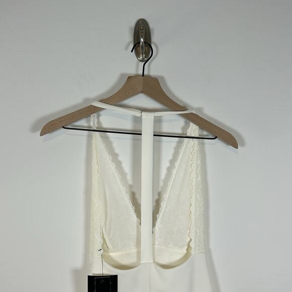 Lulus Prima Donna Life White/Beige  Lace Backless Mini Dress Size Small NWT - Picture 6 of 9